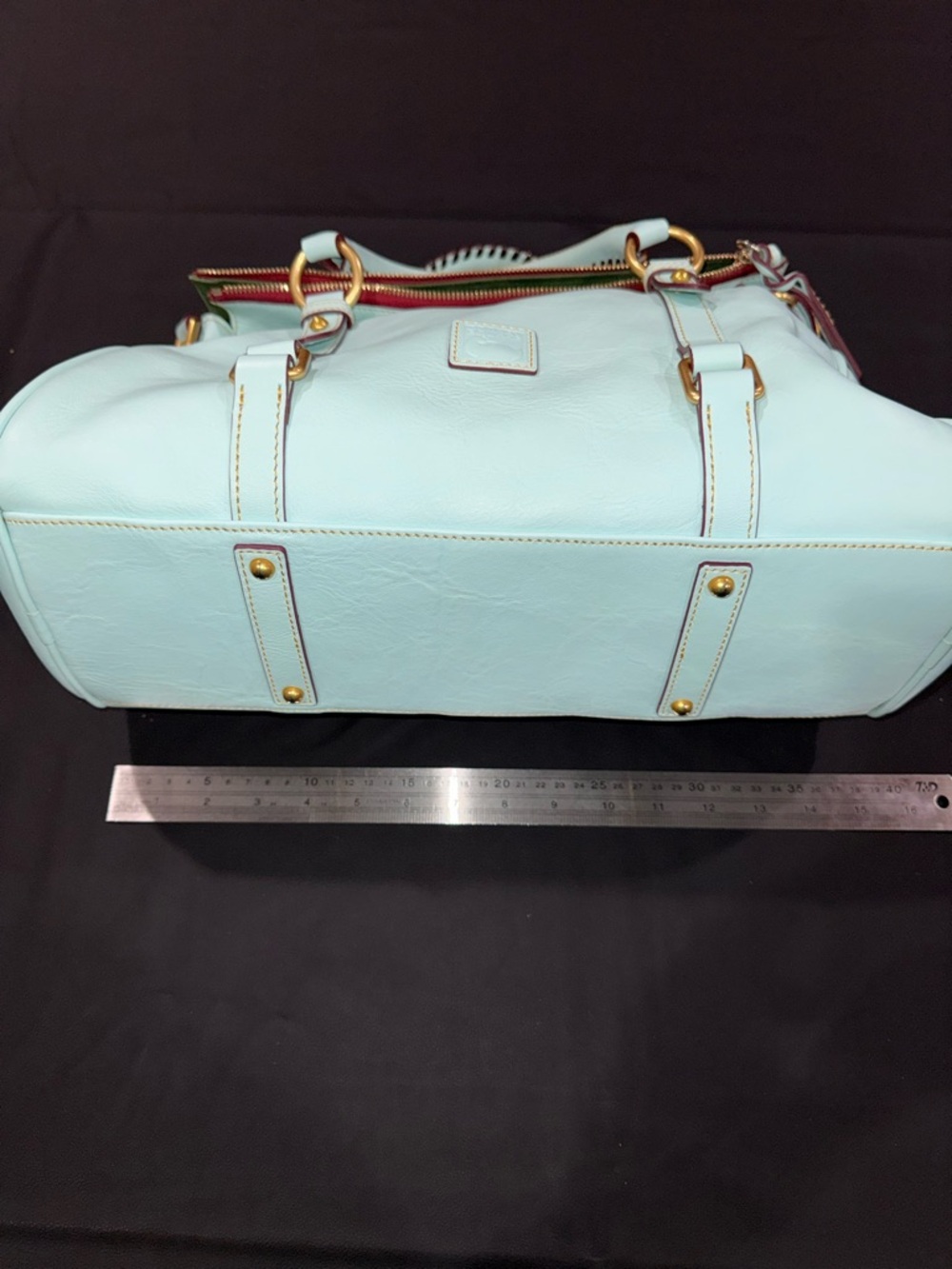 Dooney & Bourke Light Blue Large Florentine Leather Satchel - Picture 5 of 13